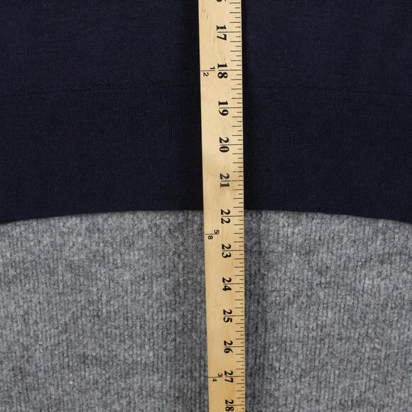 Tory Burch Sweater Medium Turtleneck Chain Link Wool Blend Navy Luxury Winter - Picture 5 of 12